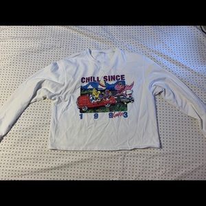 brandy melville long sleeve cropped shirt